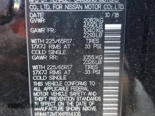 2019 Nissan Rogue SV with VIN KNMAT2MTXKP514105, listed as a Copart auction lot 55352235 with 134,738 mi miles and Salvage title. Bid and sale history available at DreamBid. Image 13.