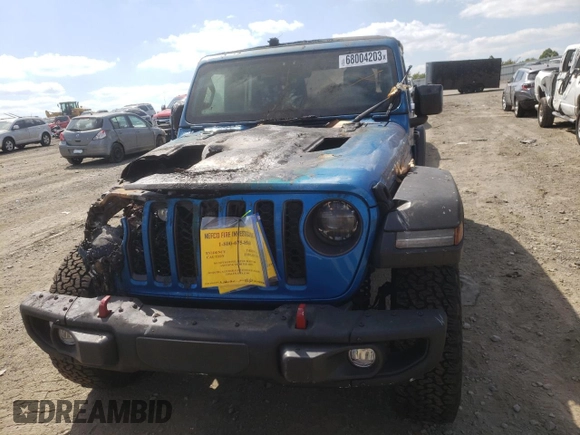 2022 Jeep Wrangler Unlimited Rubicon with VIN 1C4JJXFM7NW237044, listed as a Copart auction lot 68004203 with Not provided miles and Salvage title. Bid and sale history available at DreamBid. Image 5.