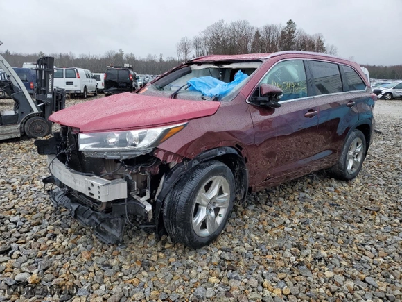 2017 Toyota Highlander Limited with VIN 5TDDZRFHXHS471879, listed as a Copart auction lot 46044635 with 0 mi miles and Salvage Title. Bid and sale history available at carsss.com. Image 1.