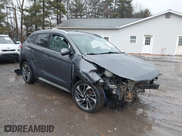 2019 Hyundai Tucson Ultimate with VIN KM8J3CAL8KU065577, listed as a IAAI auction lot 41214267 with 106,975 mi miles. Bid and sale history available at carsss.com. Image 1.