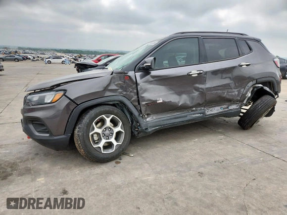 2022 Jeep Compass Trailhawk with VIN 3C4NJDDB8NT159574, listed as a Copart auction lot 58089285 with 24,276 mi miles and Salvage title. Bid and sale history available at DreamBid. Image 1.