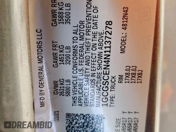 2022 Chevrolet Colorado 2WD LT with VIN 1GCGSCEN4N1137278, listed as a Copart auction lot 61501135 with 61,551 mi miles and Clean title. Bid and sale history available at DreamBid. Image 12.