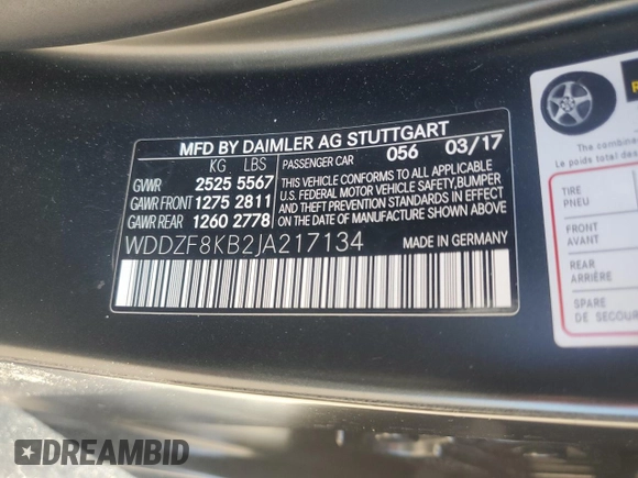 2018 Mercedes-Benz E-Class AMG E 63 S with VIN WDDZF8KB2JA217134, listed as a Copart auction lot 45289195 with 67,821 mi miles and Salvage Title. Bid and sale history available at carsss.com. Image 14.