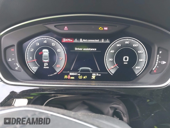 2019 Audi A8 L with VIN WAU8DAF82KN019534, listed as a IAAI auction lot 41254684 with 80,041 mi miles. Bid and sale history available at carsss.com. Image 7.