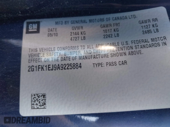 2010 Chevrolet Camaro 2SS z VIN 2G1FK1EJ9A9225884, wystawiony jako IAAI lot #41807248 z przebiegiem 197 908 mil mil oraz . Historia ofert i sprzedaży dostępna na DreamBid. Obrazek 9.