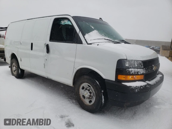 2021 Chevrolet Express Cargo with VIN 1GCWGAFP9M1245301, listed as a Copart auction lot 44656195 with 55,710 mi miles and Salvage title. Bid and sale history available at DreamBid. Image 4.