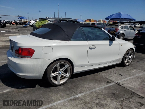 2010 BMW 1 Series 128i with VIN WBAUN1C51AVH81745, listed as a Copart auction lot 54379595 with 169,839 mi miles and Clean title. Bid and sale history available at DreamBid. Image 3.