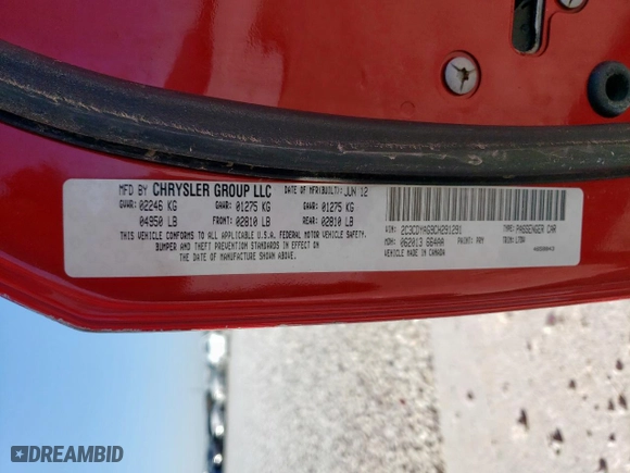 2012 Dodge Challenger SXT with VIN 2C3CDYAG9CH291291, listed as a Copart auction lot 48974425 with 139,441 mi miles and Clean Title. Bid and sale history available at carsss.com. Image 12.
