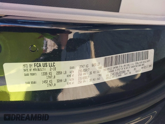2018 Chrysler Pacifica Touring L z VIN 2C4RC1BG6JR253880, wystawiony jako IAAI lot #42115375 z przebiegiem 98 551 mil mil oraz . Historia ofert i sprzedaży dostępna na DreamBid. Obrazek 9.