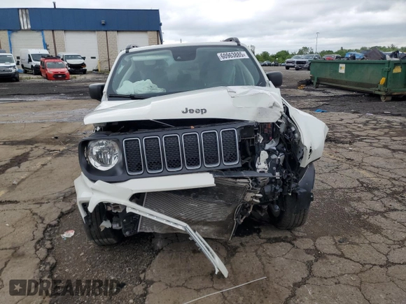 2022 Jeep Renegade Latitude with VIN ZACNJDB10NPN90182, listed as a Copart auction lot 60963885 with 25,884 mi miles and Salvage title. Bid and sale history available at DreamBid. Image 5.