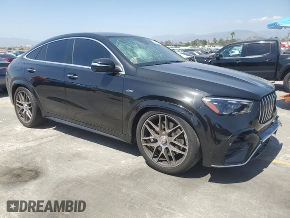 2024 Mercedes-Benz GLE 53 AMG with VIN 4JGFD6BB3RB196433, listed as a Copart auction lot 57479685 with 9,106 mi miles and Salvage title. Bid and sale history available at DreamBid. Image 4.