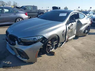 2020 BMW M8 with VIN WBSAE0C00LCD21181, listed as a IAAI auction lot 41299059 with 43,538 mi miles. Bid and sale history available at carsss.com. Image 17.