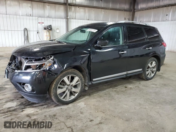 2015 Nissan Pathfinder Platinum z VIN 5N1AR2MM6FC702457, wystawiony jako Copart lot #55302175 z przebiegiem 132 255 mil mil oraz Szkoda całkowita • Salvage title. Historia ofert i sprzedaży dostępna na DreamBid. Obrazek 1.
