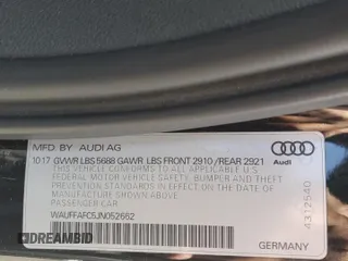 2018 Audi S6 Premium Plus z VIN WAUFFAFC5JN052662, wystawiony jako Copart lot #51669145 z przebiegiem Nie podano mil oraz Szkoda całkowita • Salvage title. Historia ofert i sprzedaży dostępna na DreamBid. Obrazek 12.
