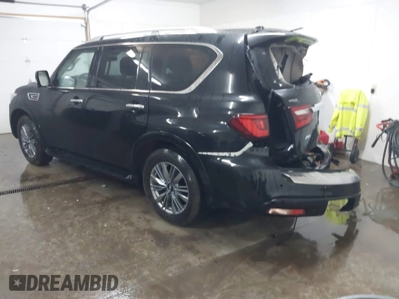 2021 Infiniti QX80 Luxe with VIN JN8AZ2AE7M9271868, listed as a IAAI auction lot 41220686 with 60,782 mi miles and . Bid and sale history available at DreamBid. Image 3.