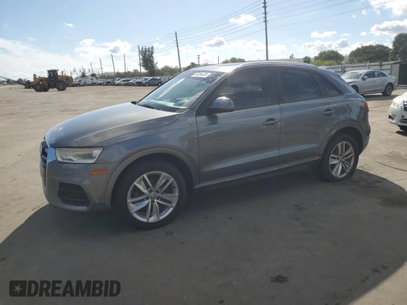 2017 Audi Q3 Premium with VIN WA1BCCFS5HR005531, listed as a Copart auction lot 85394434 with 0 mi miles and Clean Title. Bid and sale history available at carsss.com. Image 1.