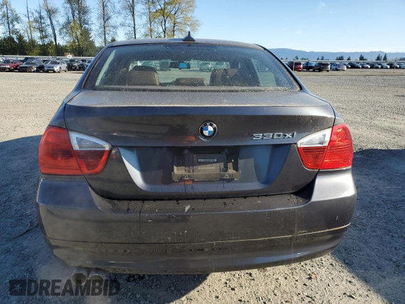 2006 BMW 3 Series 330xi with VIN WBAVD33596KV59012, listed as a Copart auction lot 53572385 with 109,920 mi miles and Clean Title. Bid and sale history available at carsss.com. Image 6.