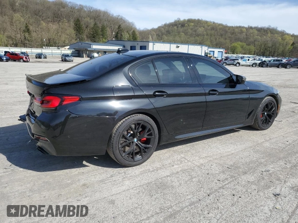 2021 BMW 5 Series 540i with VIN WBA53BJ03MCF79416, listed as a Copart auction lot 54377595 with 59,255 mi miles and Salvage title. Bid and sale history available at DreamBid. Image 3.