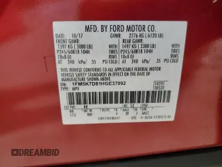 2017 Ford Explorer XLT с VIN 1FM5K7D81HGE37092, выставлен на аукционе Copart как лот 55135615 с пробегом 63 124 миль миль и Чистый • Clean title. История ставок и продаж доступна на DreamBid. Изображение 13.