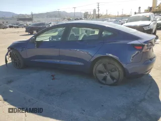 2022 Tesla Model 3 Long Range with VIN 5YJ3E1EB2NF243381, listed as a Copart auction lot 48917265 with 25,865 mi miles and Salvage Title. Bid and sale history available at DreamBid. Image 2.