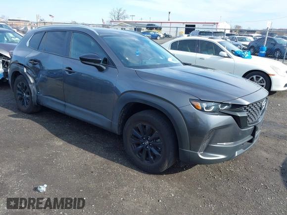 2025 Mazda CX-50 S Premium with VIN 7MMVABDM0SN316760, listed as a IAAI auction lot 41864360 with 6,555 mi miles and . Bid and sale history available at DreamBid. Image 1.