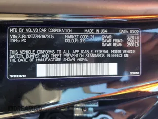 2022 Volvo S60 Momentum with VIN 7JRL12TZ7NG187205, listed as a Copart auction lot 46633665 with 15,477 mi miles and Salvage Title. Bid and sale history available at carsss.com. Image 14.