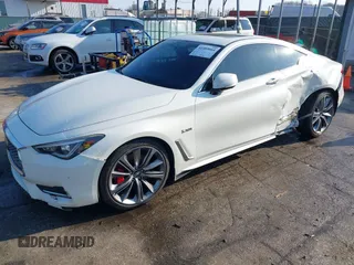 2017 Infiniti Q60 Red Sport 400 with VIN JN1FV7EL6HM701933, listed as a IAAI auction lot 41485664 with 72,496 mi miles and . Bid and sale history available at carsss.com. Image 2.
