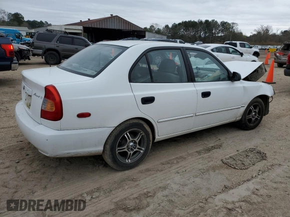 2001 Hyundai Accent GL with VIN KMHCG45C01U239413, listed as a Copart auction lot 45484365 with 104,073 mi miles and Salvage Title. Bid and sale history available at carsss.com. Image 3.
