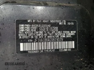 2016 Subaru WRX z VIN JF1VA1B64G9819079, wystawiony jako Copart lot #46629065 z przebiegiem 146 195 mil mil oraz Szkoda całkowita • Salvage title. Historia ofert i sprzedaży dostępna na DreamBid. Obrazek 12.
