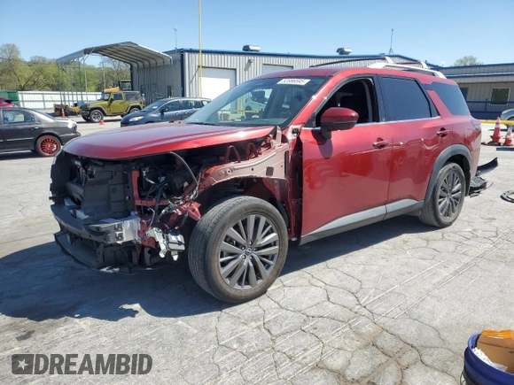 2023 Nissan Pathfinder SL z VIN 5N1DR3CD7PC234678, wystawiony jako Copart lot #52086595 z przebiegiem 50 827 mil mil oraz Tytuł czysty. Historia ofert i sprzedaży dostępna na DreamBid. Obrazek 1.