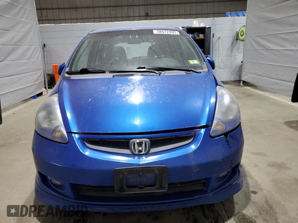 2007 Honda Fit Sport z VIN JHMGD38607S062170, wystawiony jako Copart lot #58672495 z przebiegiem 215 272 mil mil oraz Czysty tytuł • Clean title. Historia ofert i sprzedaży dostępna na DreamBid. Obrazek 5.