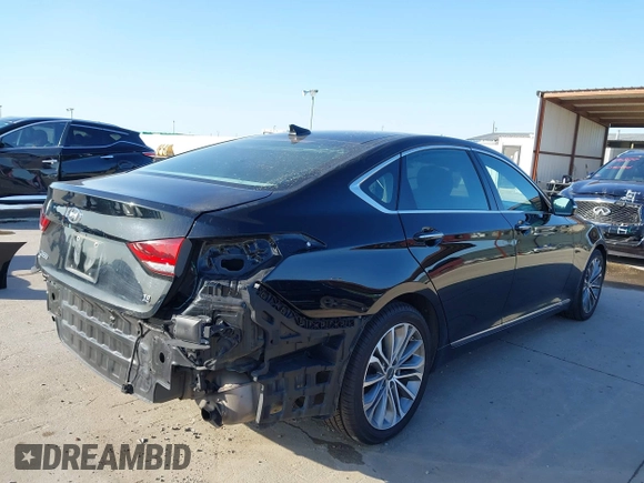2015 Hyundai Genesis 3.8L with VIN KMHGN4JEXFU035238, listed as a IAAI auction lot 42007463 with 96,557 mi miles and . Bid and sale history available at DreamBid. Image 4.