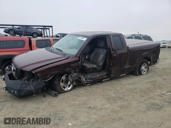 2005 Ford F-150 STX with VIN 1FTRX12W55KB45878, listed as a Copart auction lot 66160994 with 128,212 mi miles and Salvage Title. Bid and sale history available at carsss.com. Image 1.