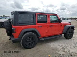 2022 Jeep Wrangler Unlimited Sport S with VIN 1C4HJXDG5NW200568, listed as a Copart auction lot 84410364 with 27,481 mi miles and Salvage Title. Bid and sale history available at carsss.com. Image 3.