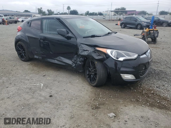 2012 Hyundai Veloster w/Black Int with VIN KMHTC6AD6CU054131, listed as a Copart auction lot 59344465 with 82,391 mi miles and Salvage title. Bid and sale history available at DreamBid. Image 4.