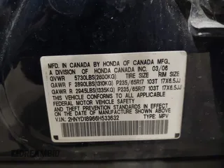 2006 Acura MDX Touring с VIN 2HNYD18966H533632, выставлен на аукционе IAAI как лот 42573458 с пробегом 277 445 миль миль и . История ставок и продаж доступна на DreamBid. Изображение 9.