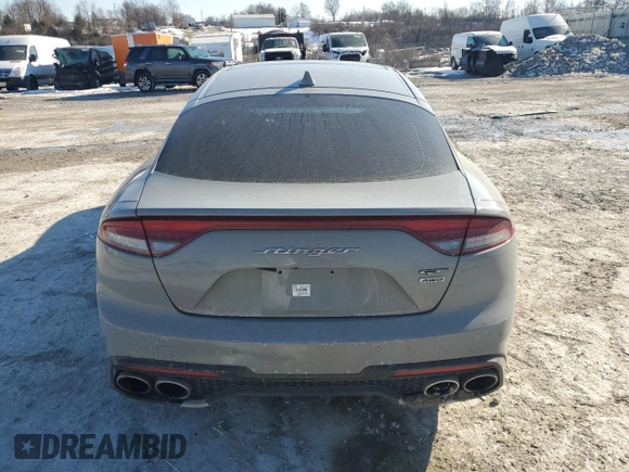 2022 Kia Stinger GT1 with VIN KNAE45LC7N6119730, listed as a Copart auction lot 43046365 with 44,285 mi miles and Salvage Title. Bid and sale history available at DreamBid. Image 6.