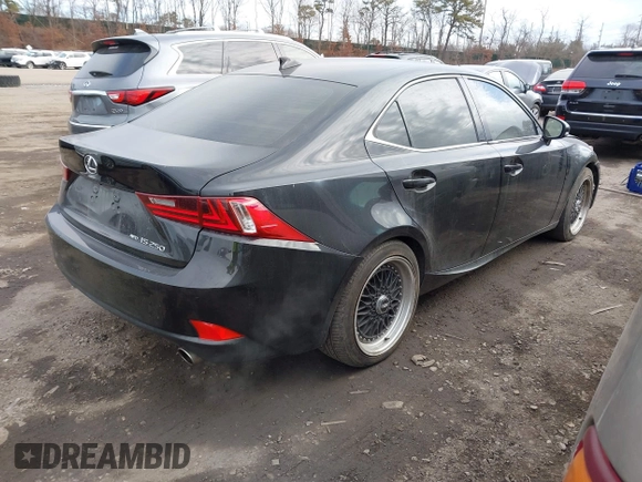 2014 Lexus IS 250 with VIN JTHCF1D21E5011420, listed as a IAAI auction lot 41492163 with 102,088 mi miles. Bid and sale history available at carsss.com. Image 4.