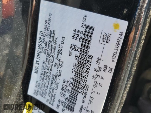 2018 Lincoln MKZ Reserve with VIN 3LN6L5E95JR622838, listed as a Copart auction lot 63665745 with 83,293 mi miles and Salvage title. Bid and sale history available at DreamBid. Image 12.