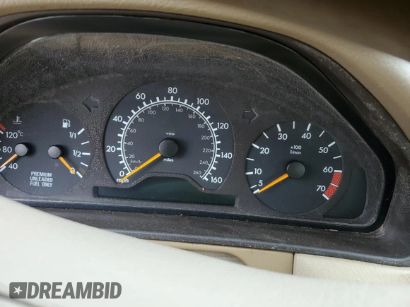 1998 Mercedes-Benz E-Class with VIN WDBJF65F3WA526398, listed as a Copart auction lot 78378434 with 0 mi miles and Salvage Title. Bid and sale history available at carsss.com. Image 9.