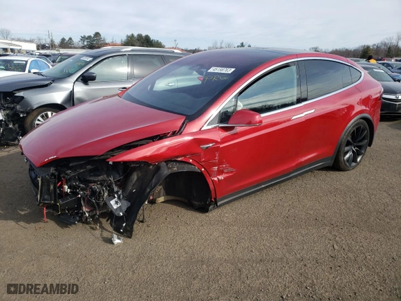 2018 Tesla Model X 75D with VIN 5YJXCDE28JF137763, listed as a Copart auction lot 45158763 with 53,320 mi miles. Bid and sale history available at carsss.com. Image 1.