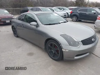 2005 Infiniti G35 Coupe with VIN JNKCV54E75M405529, listed as a IAAI auction lot 41442479 with 1 mi miles. Bid and sale history available at carsss.com. Image 1.