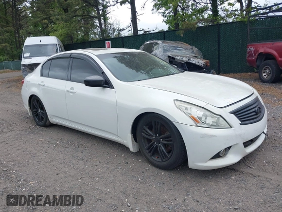 2013 Infiniti G37 x with VIN JN1CV6AR4DM759007, listed as a IAAI auction lot 42165518 with 193,489 mi miles and . Bid and sale history available at carsss.com. Image 1.
