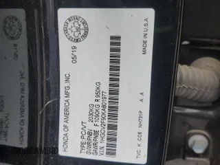 2019 Honda Accord Touring with VIN 1HGCV2F90KA801977, listed as a Copart auction lot 58150085 with 155,404 mi miles and Salvage title. Bid and sale history available at DreamBid. Image 13.