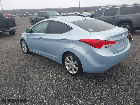 2012 Hyundai Elantra GLS with VIN KMHDH4AE5CU193394, listed as a IAAI auction lot 41835127 with 166,472 mi miles. Bid and sale history available at carsss.com. Image 3.
