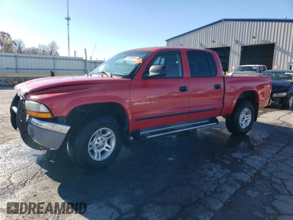 2001 Dodge Dakota Sport with VIN 1B7HG2AN81S295553, listed as a Copart auction lot 80392844 with 105,560 mi miles and Salvage Title. Bid and sale history available at carsss.com. Image 1.