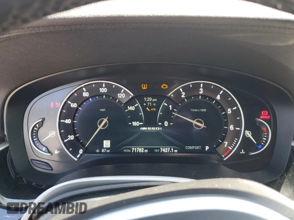 2018 BMW 5 Series M550i xDrive with VIN WBAJB9C56JB286479, listed as a Copart auction lot 57108645 with 71,782 mi miles and Salvage title. Bid and sale history available at DreamBid. Image 9.