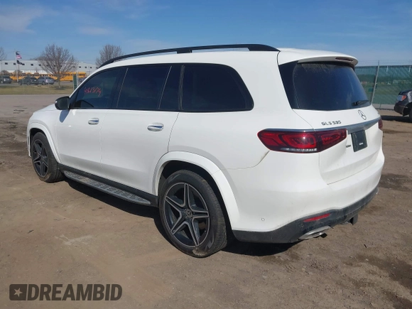 2021 Mercedes-Benz GLS 580 with VIN 4JGFF8GE9MA566937, listed as a IAAI auction lot 41823174 with 61,404 mi miles and . Bid and sale history available at DreamBid. Image 3.