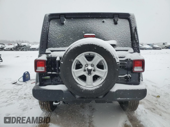 2023 Jeep Wrangler Unlimited Willys Sport with VIN 1C4HJXDMXPW596537, listed as a Copart auction lot 45043975 with 8,076 mi miles and Salvage Title. Bid and sale history available at DreamBid. Image 6.