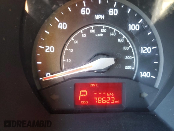 2014 Kia Rio LX with VIN KNADM5A35E6356053, listed as a Copart auction lot 74982134 with 78,623 mi miles and Non Repairable. Bid and sale history available at carsss.com. Image 9.